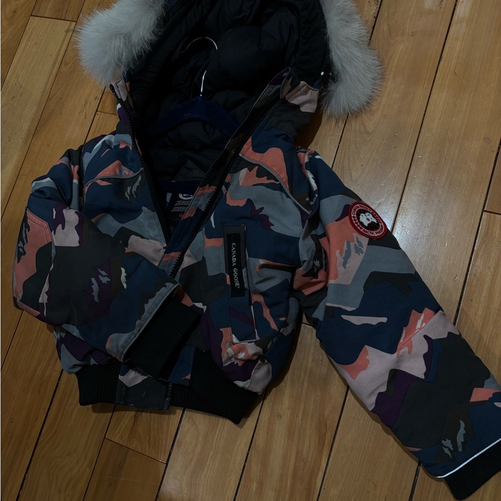 Kids Camouflage Jacket with Fur Hood